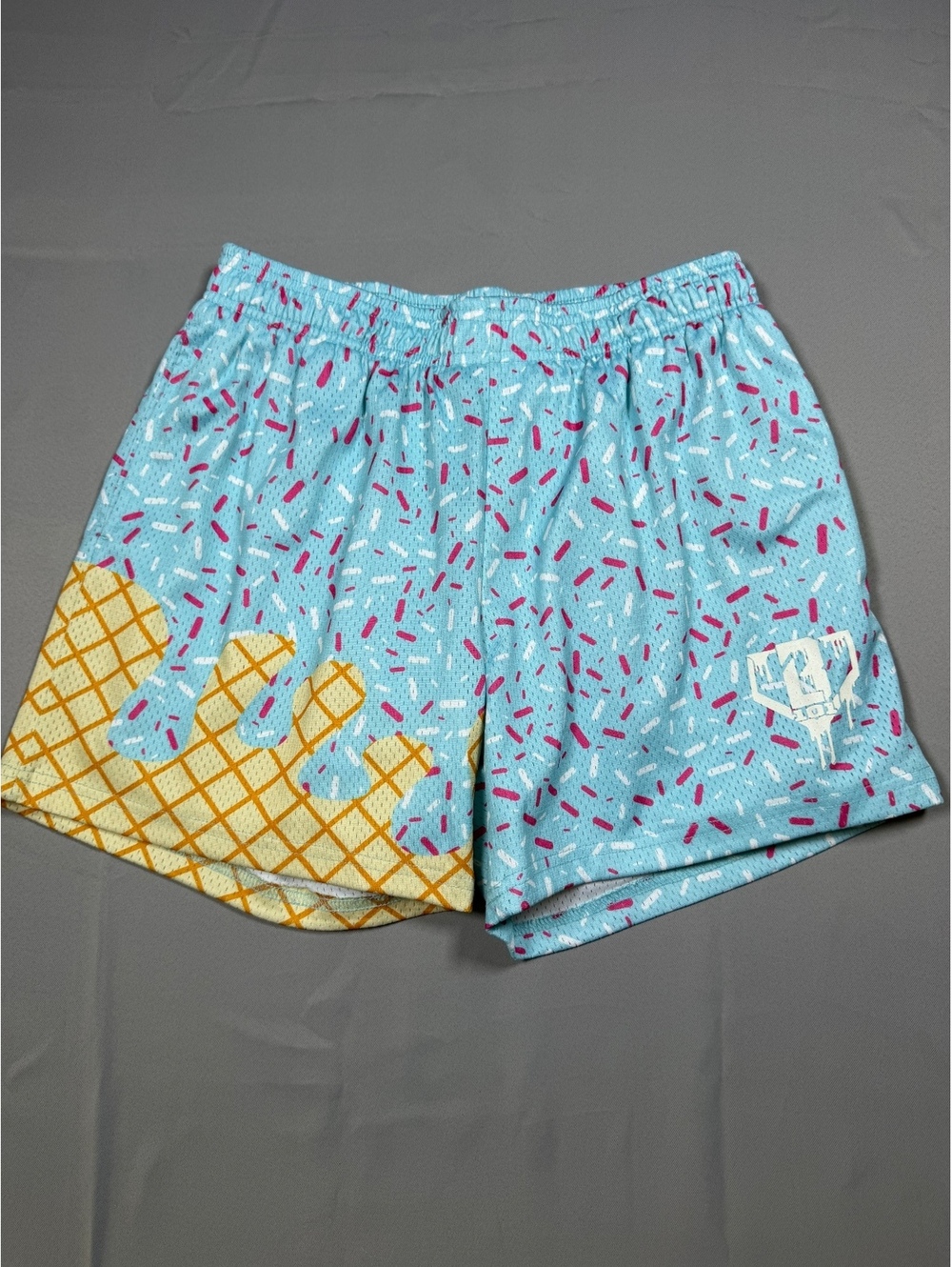 B101 Baseball Lifestyle 101 Shorts Men Small Blue Ice Cream Sprinkles Drawstring